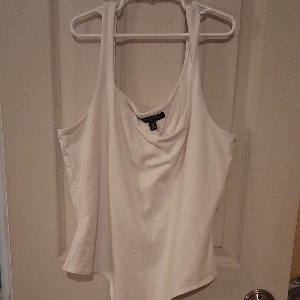 Banana Republic Cream Asymmetrical Tank Top
